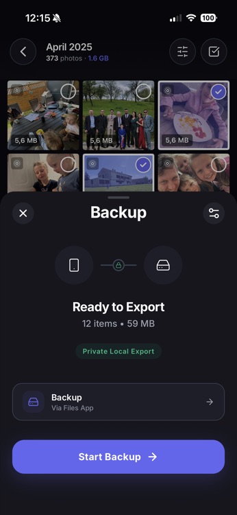 Photo Trim Backup feature